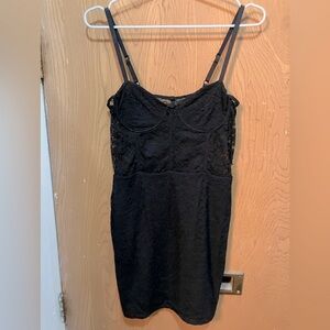 Black lace peek-a-boo mini dress, women’s size small